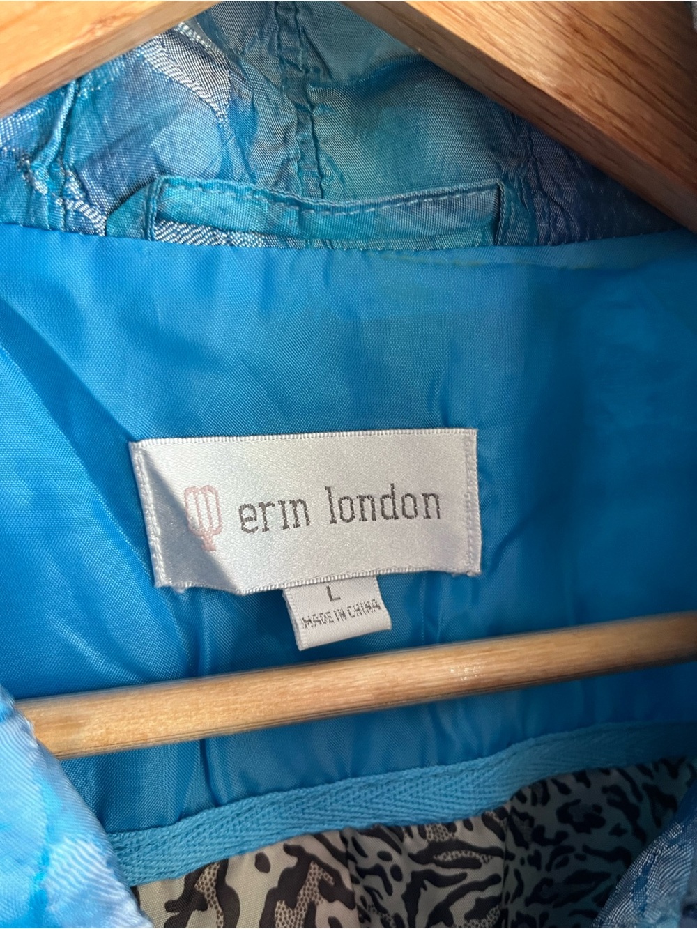 Erin London Vest Sleeveless Jacket Sz Lg Womens Blue Shimmer Turquoise EUC - Picture 2 of 5